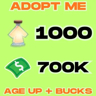 700000 Bucks and 1000 Age up Potions