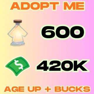 600 Age Up Potions + 420000 Bucks