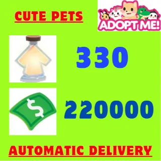 220k Bucks + 330 Age Up Potions