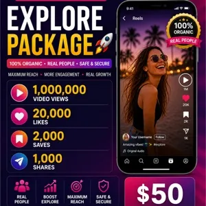 Instagram Explore Package 1,000,000 Views • 20,000 Likes • Real Engagement – $50