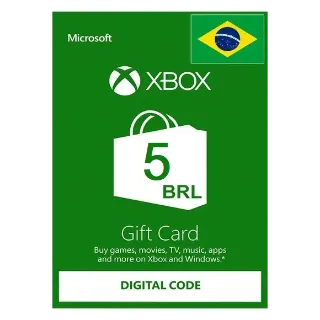 Xbox Gift Card 5 BRL Xbox Live Key (BRAZIL STORE) BR