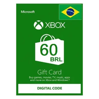 Xbox Gift Card 60 BRL Xbox Live Key (BRAZIL STORE) BR