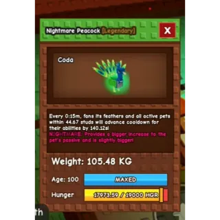 Godly Nightmare Peacock 15s 105.48Kg