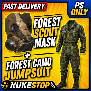 Forest Camo Jumpsuit + Forest Scout mask 