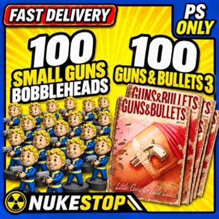 100 Small Guns & 100 Guns & Bullet 3 Magazines