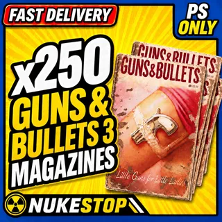 250 Guns & Bullets 3 Magazines 