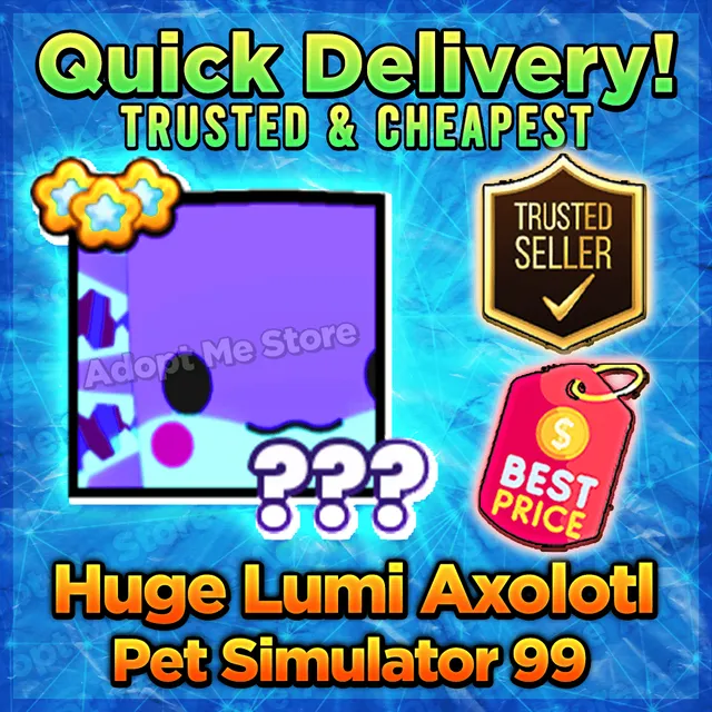 Huge Lumi Axolotl - Roblox Game Items - Gameflip