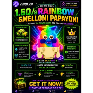 SMELLONI PAPAYONI 1.6Q/S RAINBOW / SUPER CHEAP ONLY / OP MONEY MAKER / SUPER RARE / KICK A LUCKY BLOCK