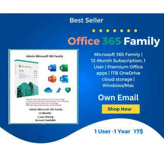 Office 365 Family | 12 Month | Own Email