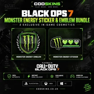 Call of Duty Black Ops 7 CoD BO7 Emblem and Sticker Monster Energy