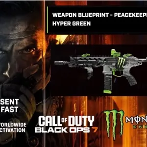 Call of Duty Black Ops 7 CoD BO7 Peacekeeper MK1 Weapon Blueprint Monster Energy