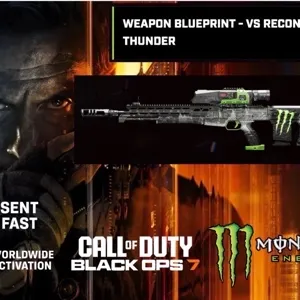 Call of Duty Black Ops 7 CoD BO7 VS Recon Green Thunder Weapon Blueprint + FREE DECAL Monster Energy