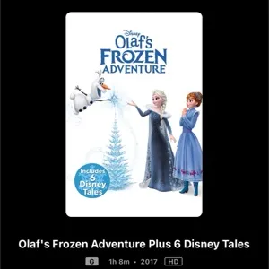 Olaf's Frozen Adventure Plus 6 Disney Tales HD MA