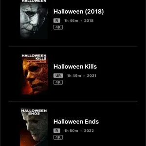 Halloween trilogy 4K MA