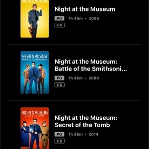 Night at the Museum 3 movie pack HD MA