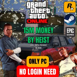 NO LOGIN NEED! GTA 5 ONLINE MONEY / CASH PC | $15 MILLION 
