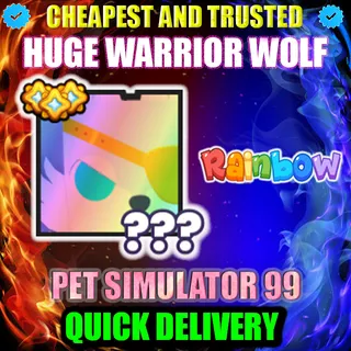 HUGE WARRIOR WOLF RAINBOW