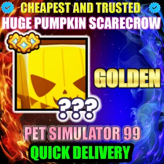 HUGE PUMPKIN SCARECROW GOLDEN