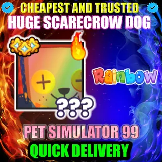 HUGE SCARECROW DOG RAINBOW