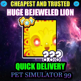 HUGE BEJEWELED LION