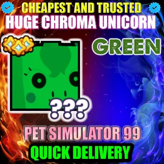 HUGE GREEN CHROMA UNICORN