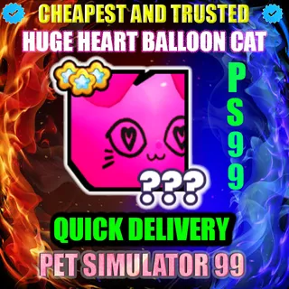 HUGE HEART BALLOON CAT |PS99