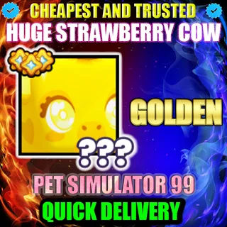 HUGE STRAWBERRY COW GOLDEN