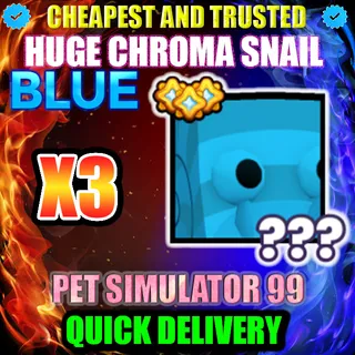 HUGE BLUE CHROMA SNAIL X3 