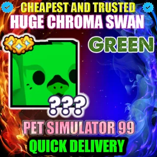 HUGE GREEN CHROMA SWAN