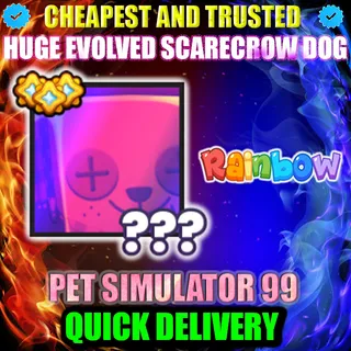 HUGE EVOLVED SCARECROW DOG RAINBOW