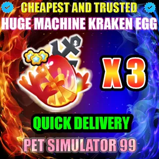 HUGE MACHINE KRAKEN EGG X3