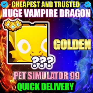 HUGE VAMPIRE DRAGON GOLDEN