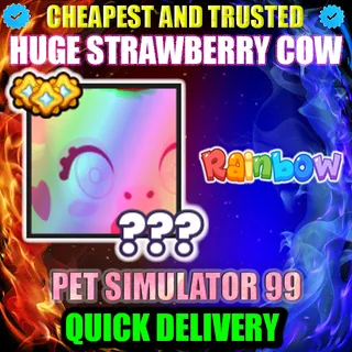 HUGE STRAWBERRY COW RAINBOW