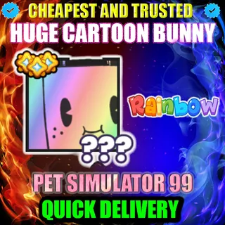 HUGE CARTOON BUNNY RAINBOW