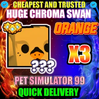 HUGE ORANGE CHROMA SWAN X3