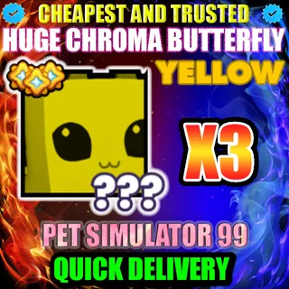 HUGE YELLOW CHROMA BUTTERFLY X3