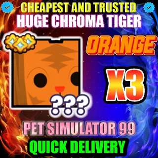 HUGE ORANGE CHROMA TIGER X3