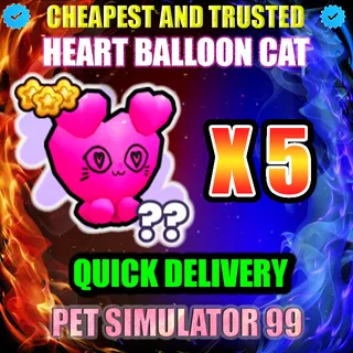 HEART BALLOON CAT X5 |PS99 