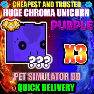 HUGE PURPLE CHROMA UNICORN X3