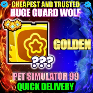 HUGE GUARD WOLF GOLDEN