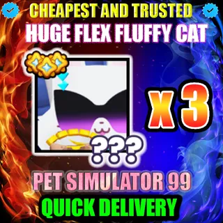 HUGE FLEX FLUFFY CAT X3