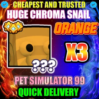 HUGE ORANGE CHROMA SNAIL X3