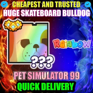 HUGE SKATEBOARD BULLDOG RAINBOW