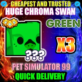 HUGE GREEN CHROMA SWAN X3