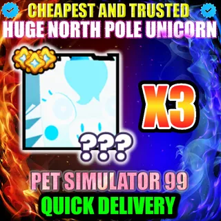 HUGE NORTH POLE UNICORN X3