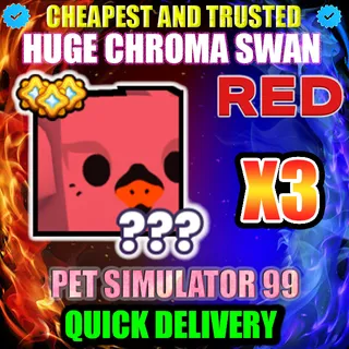 HUGE RED CHROMA SWAN X3