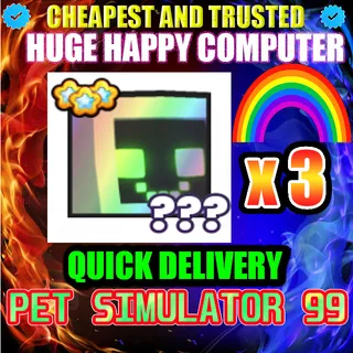 RAINBOW HUGE HAPPY COMPUTER x3  