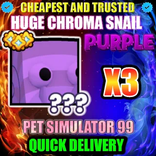 HUGE PURPLE CHROMA SNAIL X3