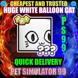 HUGE WHITE BALLOON CAT |PS99