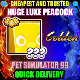 HUGE LUXE PEACOCK GOLDEN